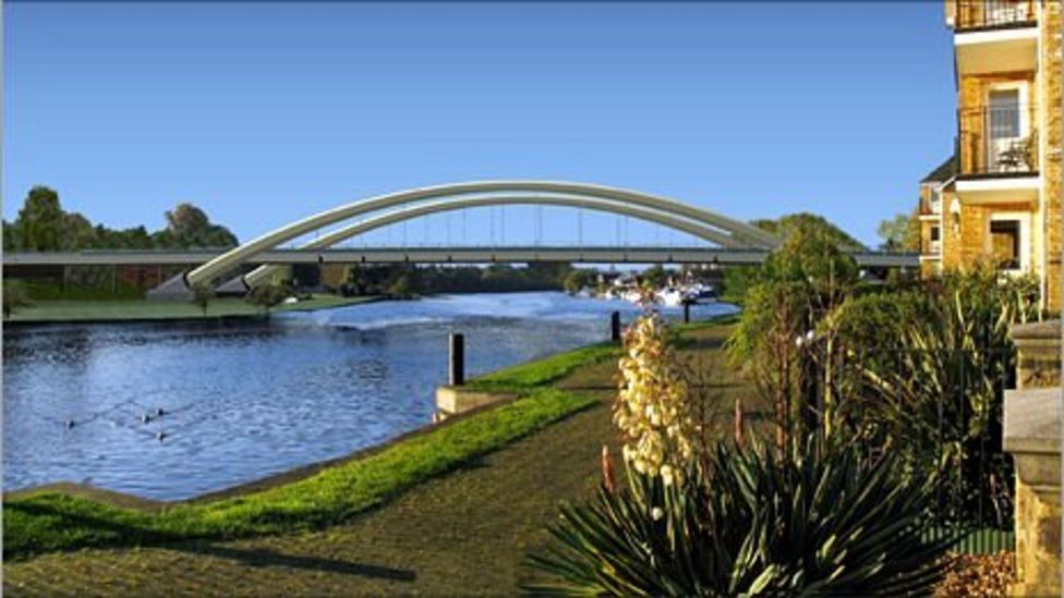 New £32m Thames bridge at Walton a 'vital landmark' BBC News