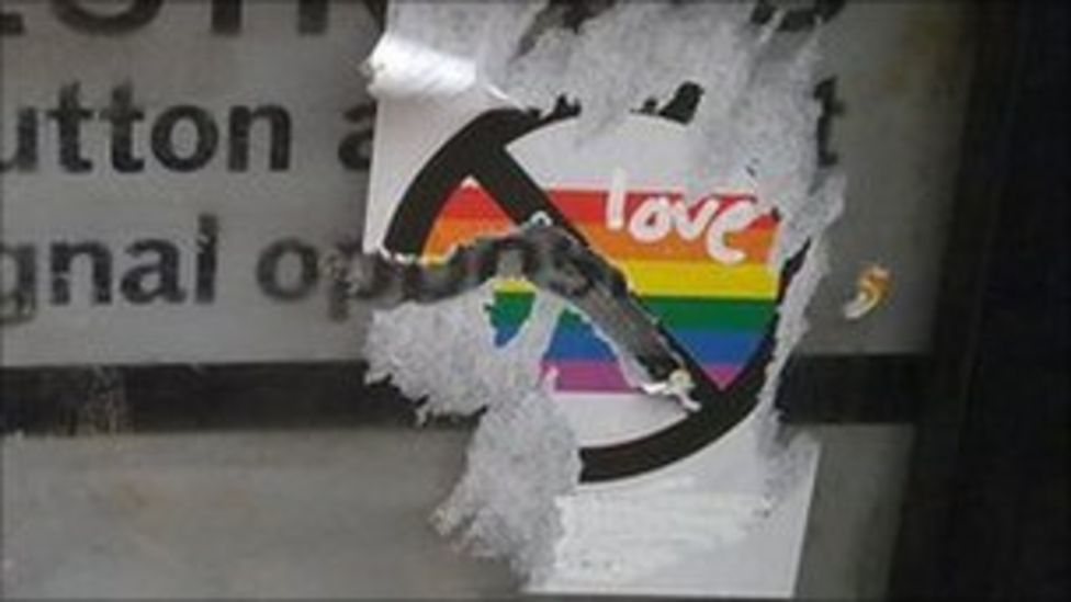 Residents Tackle East End Gay Free Zone Stickers Bbc News