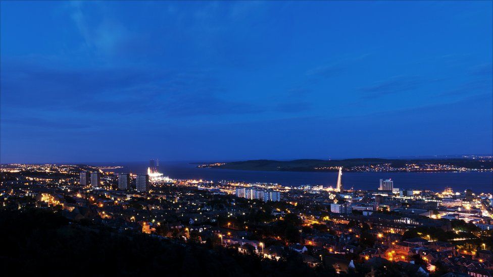 Dundee skyline taken from Law Hill