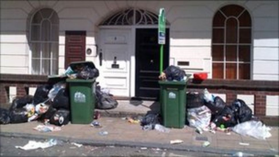 Southampton strike rubbish 'will take weeks to clear' BBC News