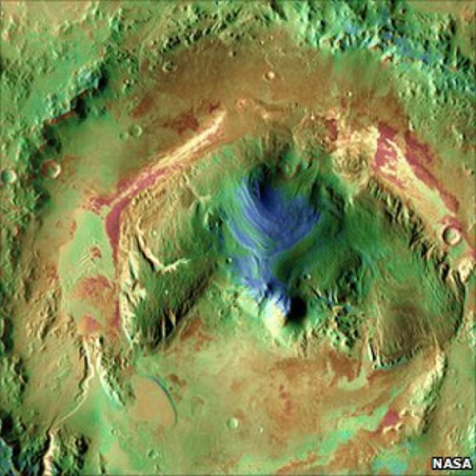 Mars rover aims for deep crater BBC News
