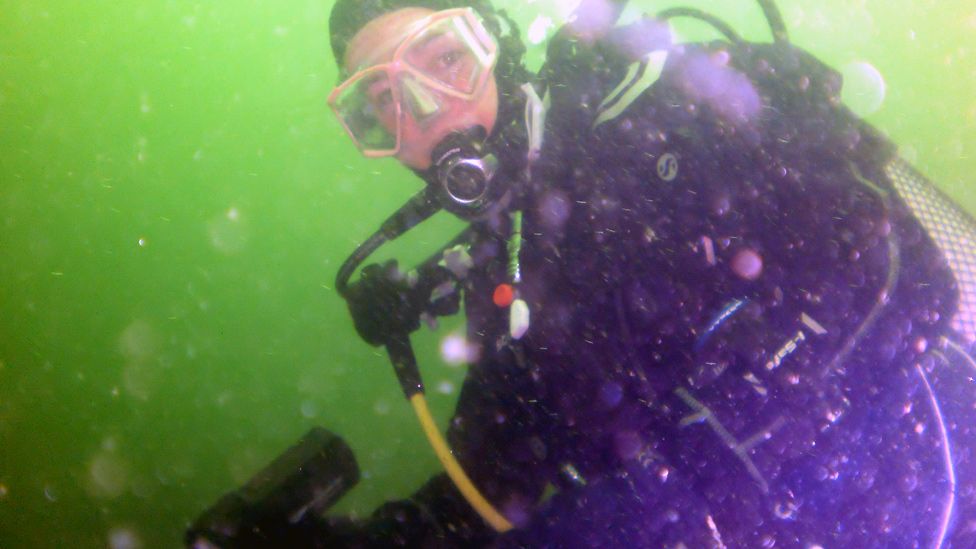 Mags scuba diving underwater