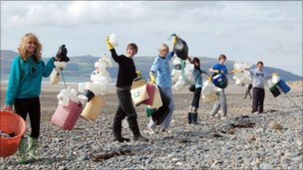 Marine Conservation Society Wales beach cleanup BBC News