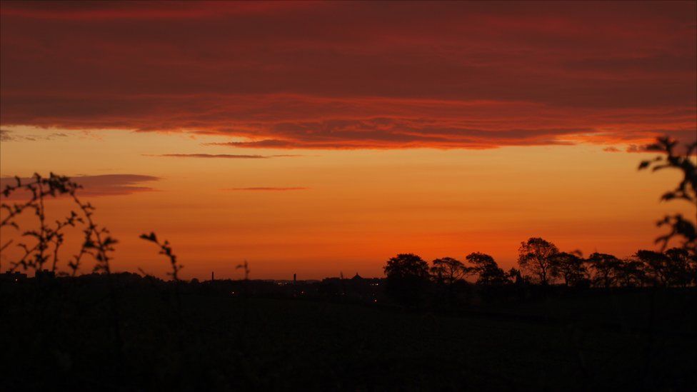 Sunrise in Crossford, Fife, looking towards Dunfermline