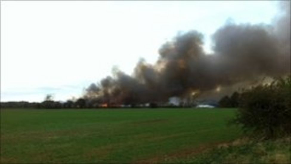 Burton Latimer recycle plant fire burns for days BBC News