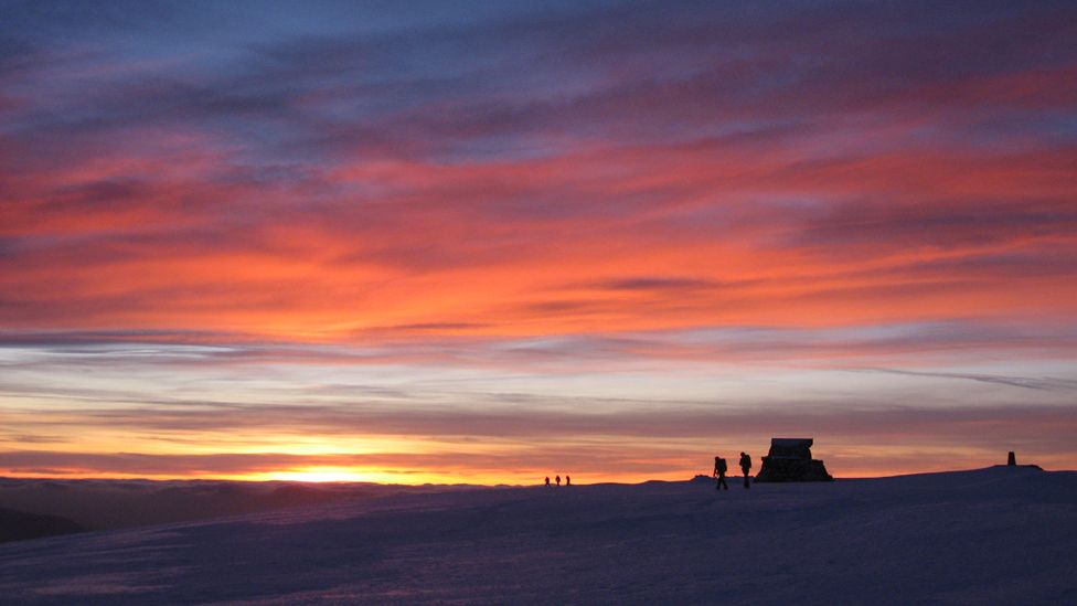 Sunset on the summit of Ben Nevis