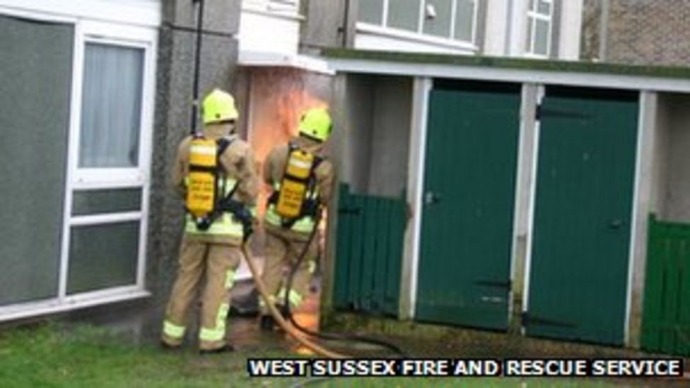 Crawley Flats Evacuated As Bin Fire Spreads To Gas Pipe - BBC News