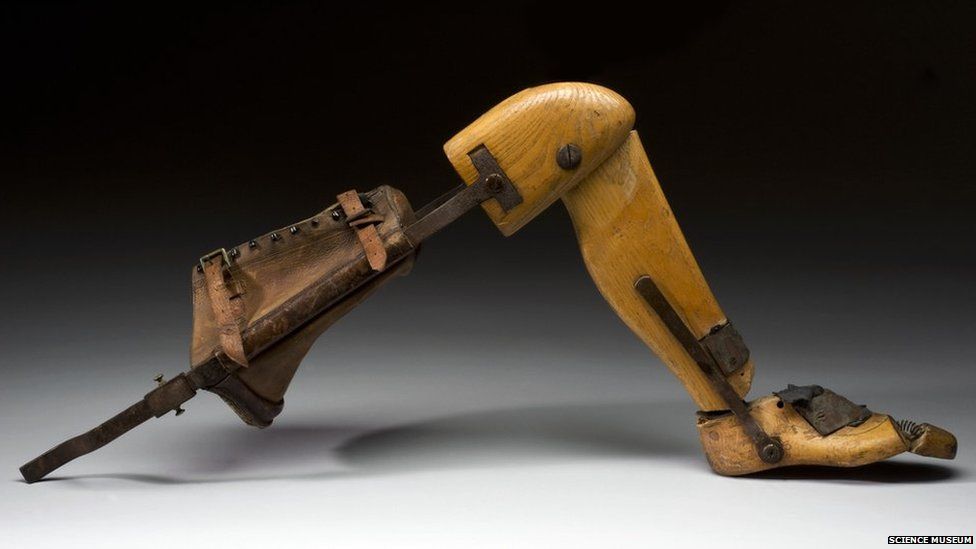 Wooden leg. Credit: Science Museum, Brought to Life exhibit