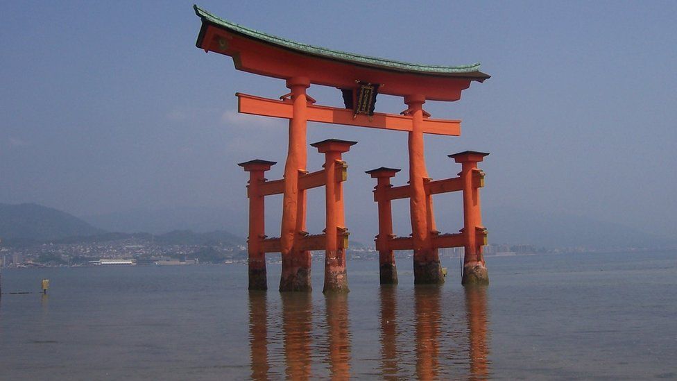 The torii (gate) of Itsukushima.