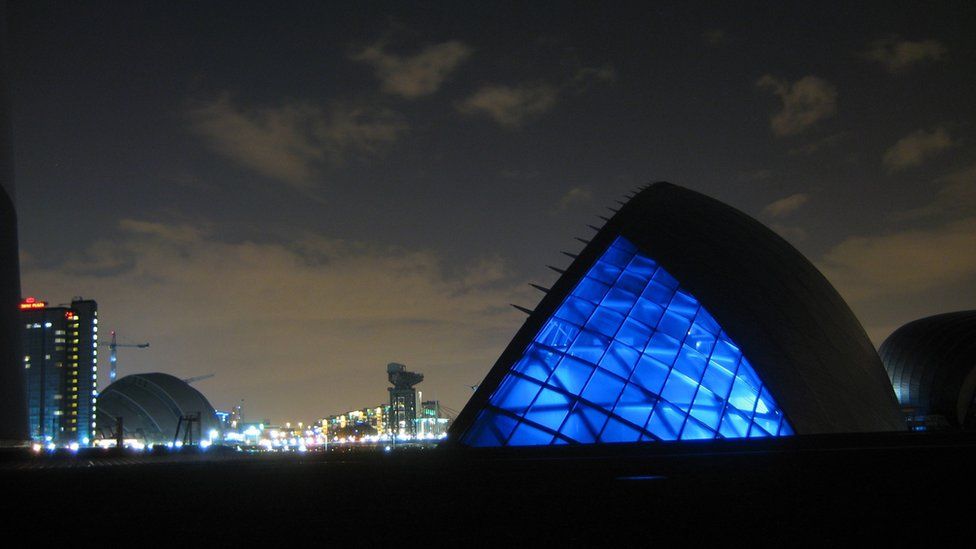 Glasgow Science Centre with the SECC in the background
