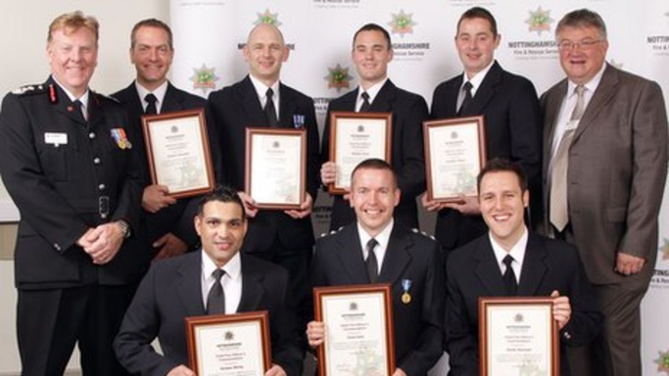 Firefighters honoured over Nottingham house explosion BBC News