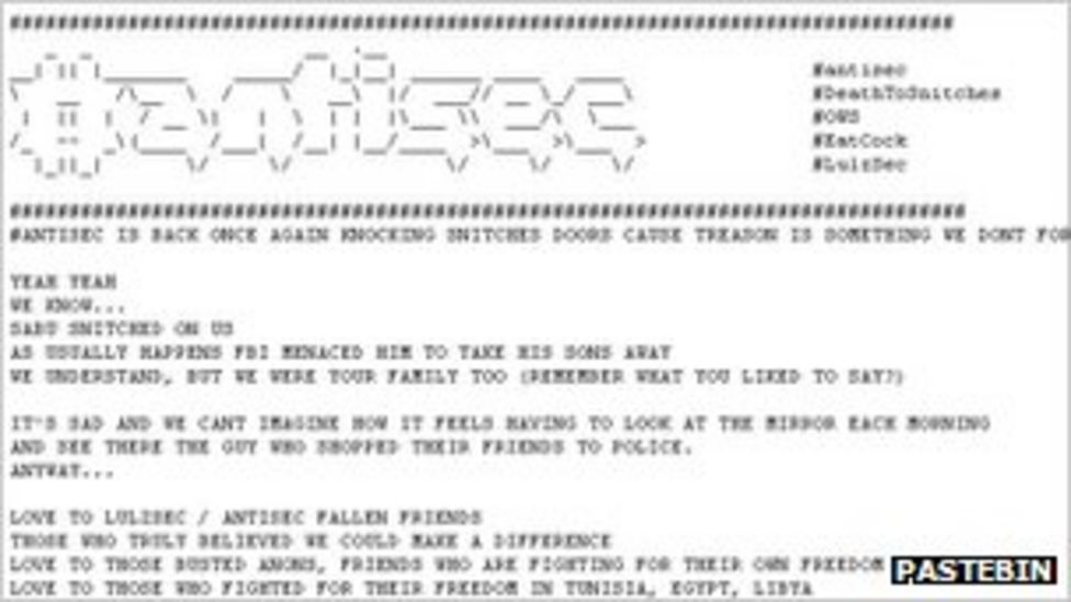 Pastebin Running the site where hackers publicise their attacks BBC News