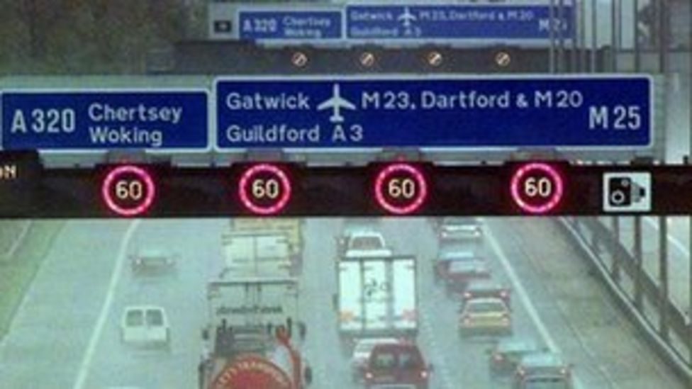 M25 speed limit controls extended to Kent BBC News