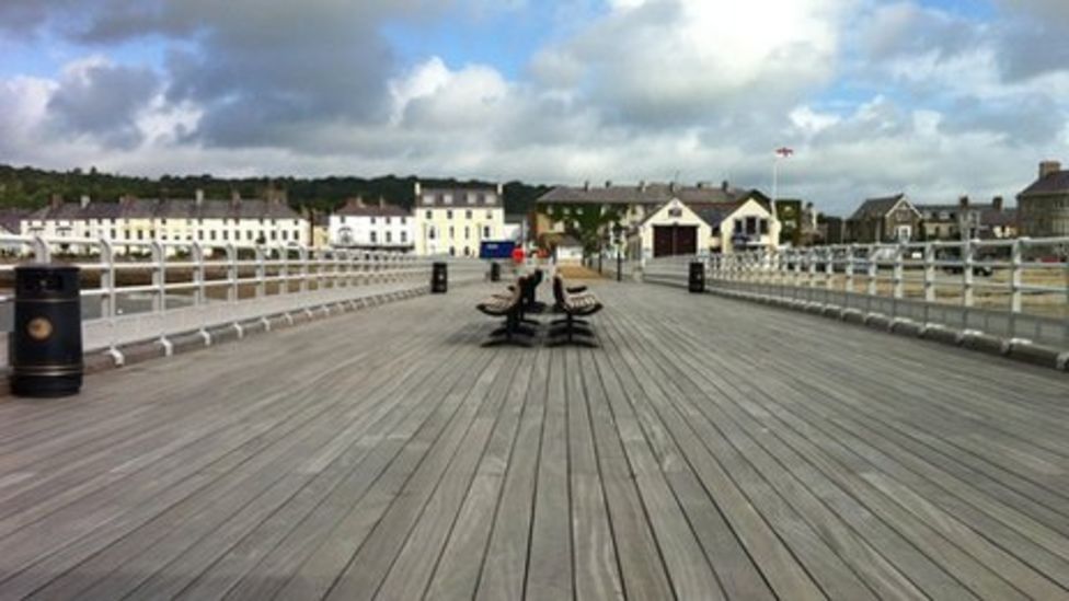 Beaumaris pier on Anglesey is reopened after revamp BBC News