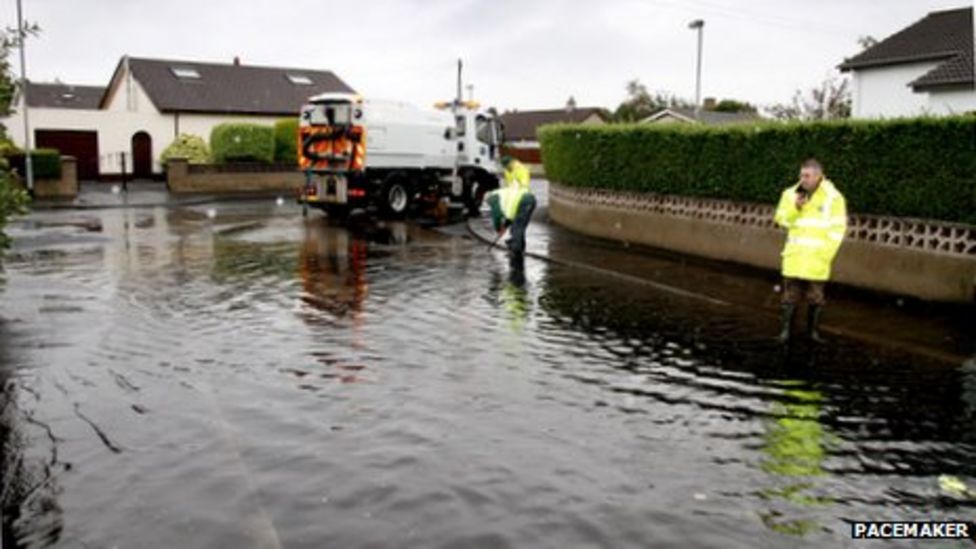 Severe flooding in Newcastle and Newry in County Down - BBC News