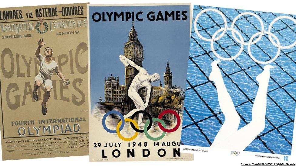 Posters from the 1908, 1948 and 2012 Olympic Games (Pix: International Olympic Committee)