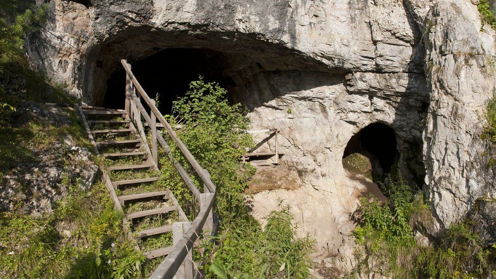 Denisova cave in southern Siberia, Russia