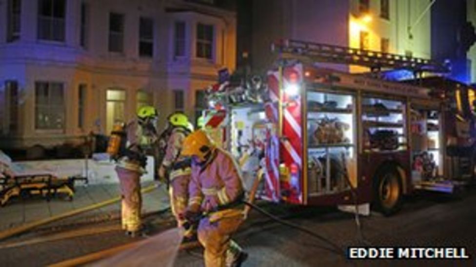 Man and two women hurt in Worthing flat blaze BBC News