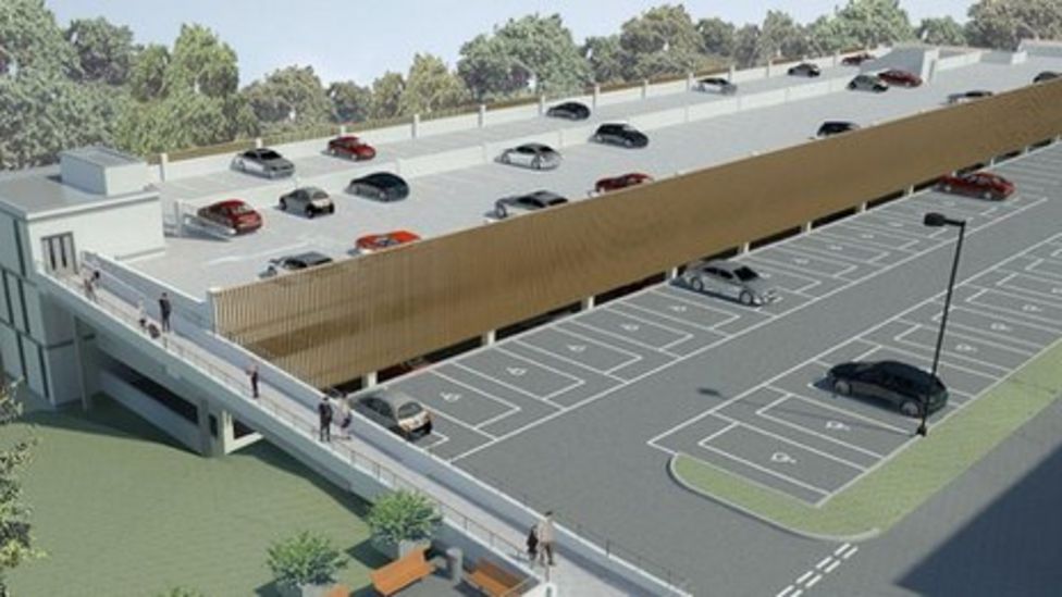 12m-car-park-at-university-hospital-llandough-cardiff-bbc-news