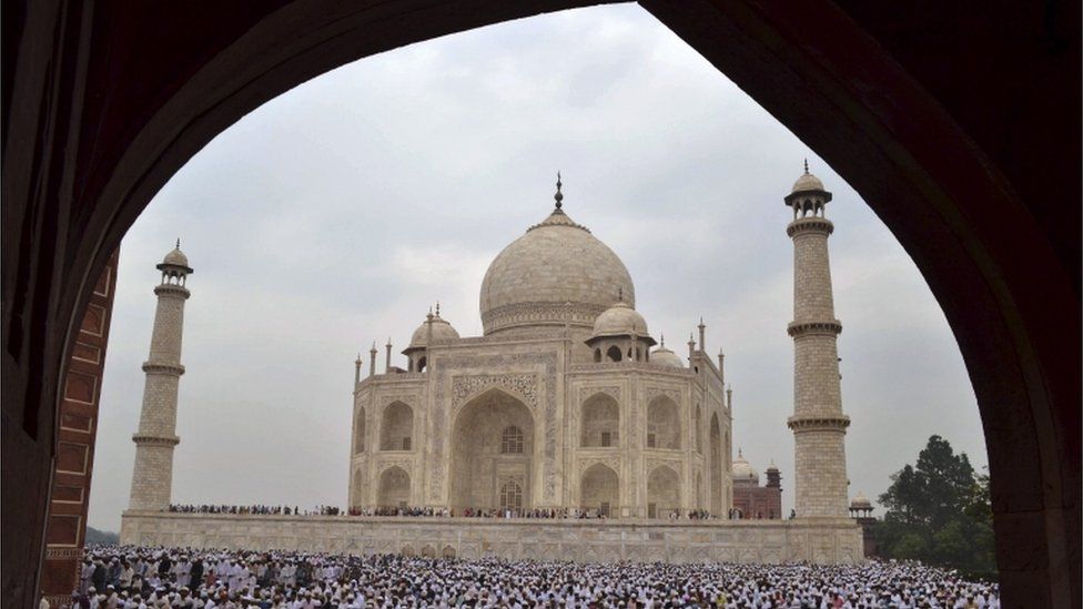 The original Taj Mahal in the Indian city of Agra