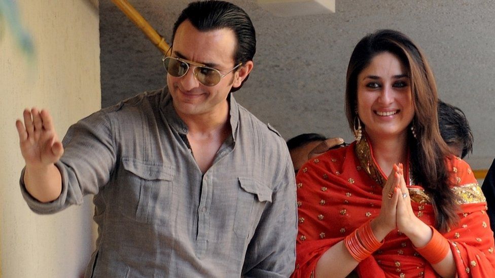 Saif Ali Khan and Kareena Kapoor after their wedding