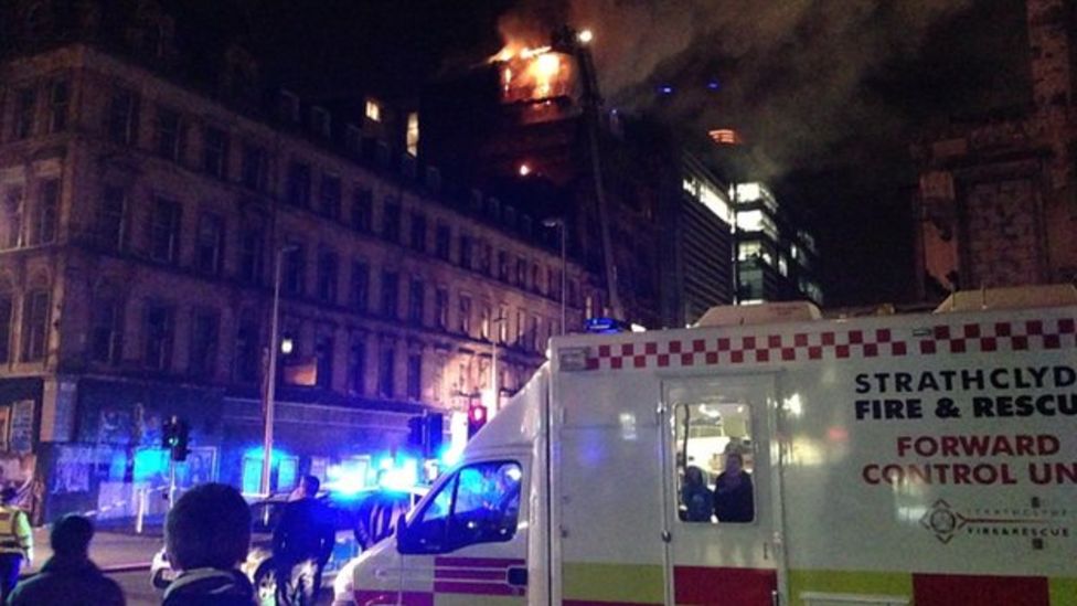 Buildings evacuated after flats fire in Glasgow city centre BBC News