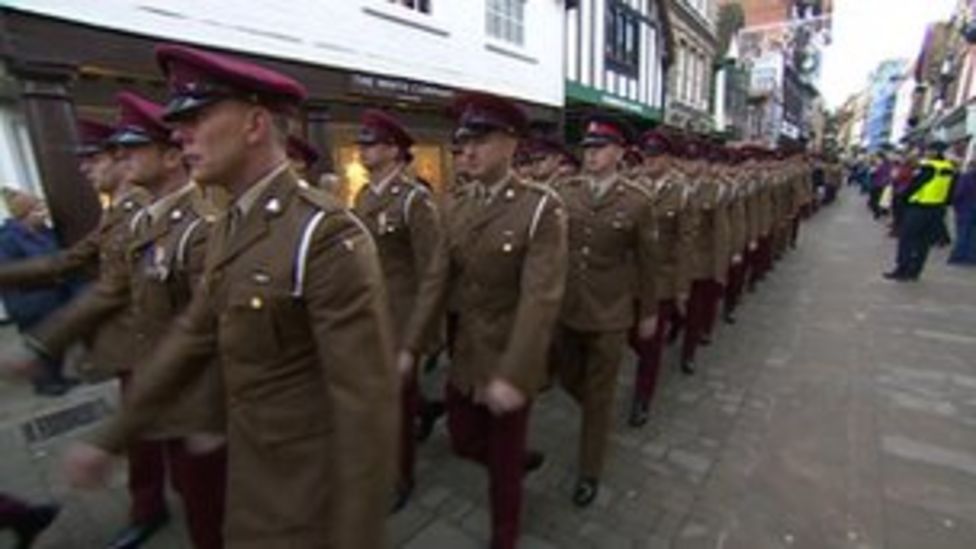 King's Royal Hussars parade in Winchester BBC News