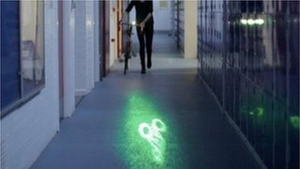 Laserprojected bike light invented to improve safety BBC News