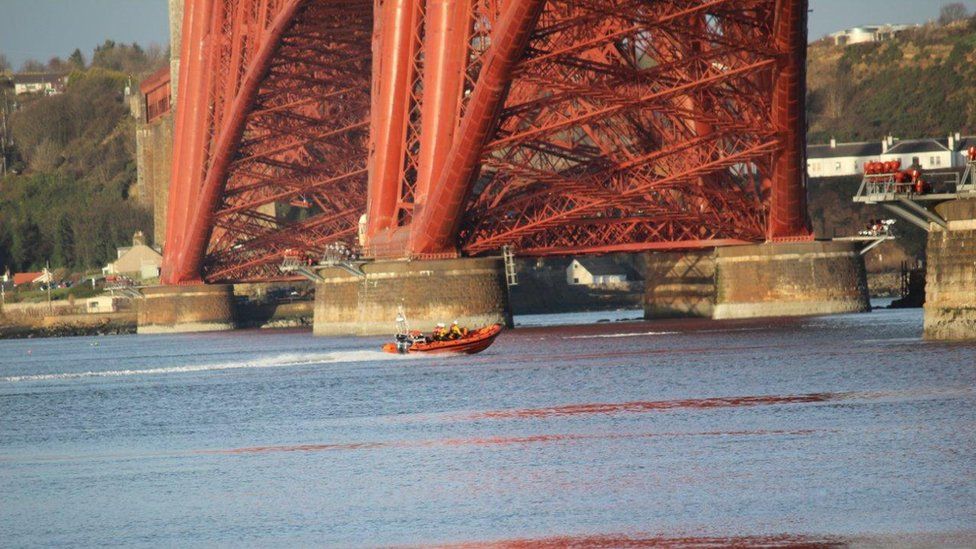 RNLI boat in the Firth of Forth
