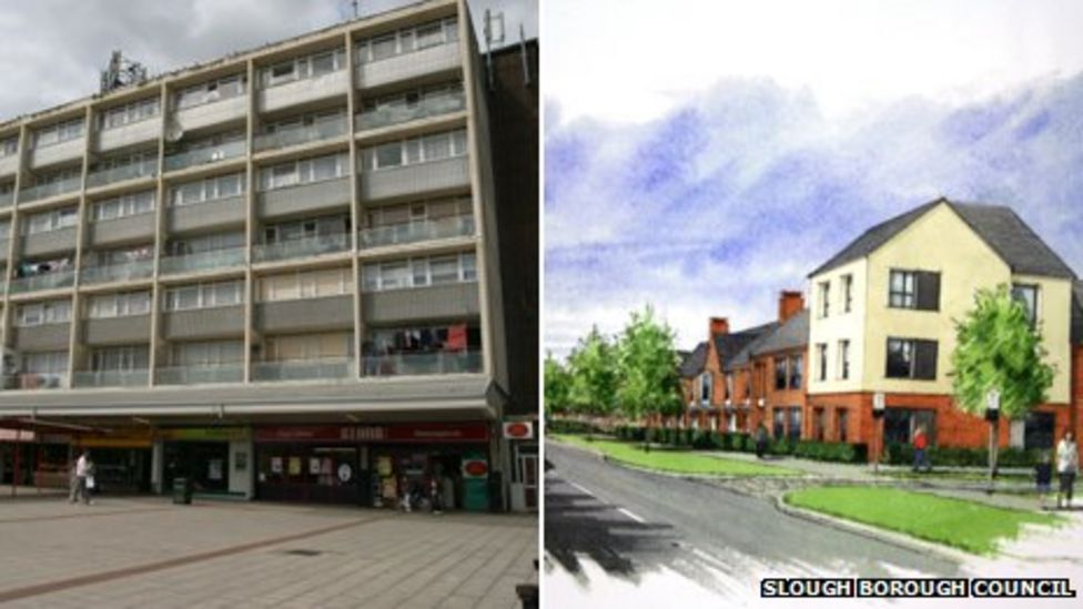Slough 'eyesore' Wentworth Avenue flats demolition begins BBC News