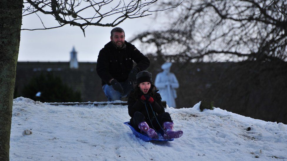 Dave and Tess sledging