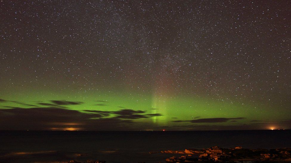 Alan Tough took this picture of a northern lights display from Hopeman in Moray.
