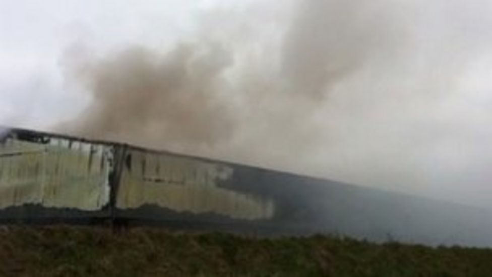 Tonnes of carpets destroyed in Ancaster fire BBC News