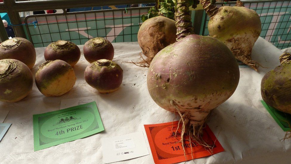 Turnips on a table