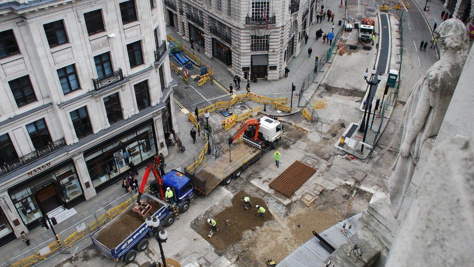 Road works on Regent Street