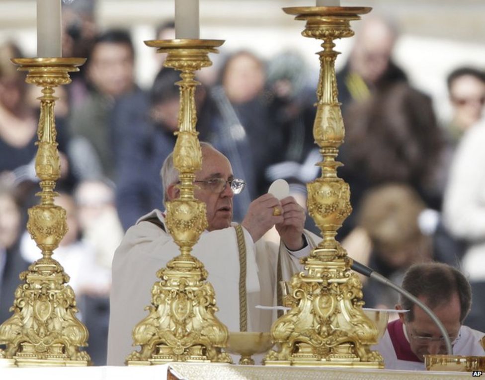 In pictures Pope Francis celebrates inaugural Mass BBC News