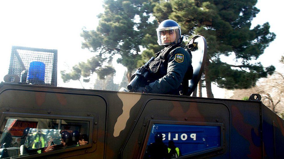 Azeri police in Baku, 10 Mar 13