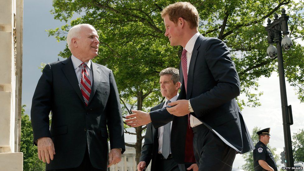 Prince Harry with John McCain