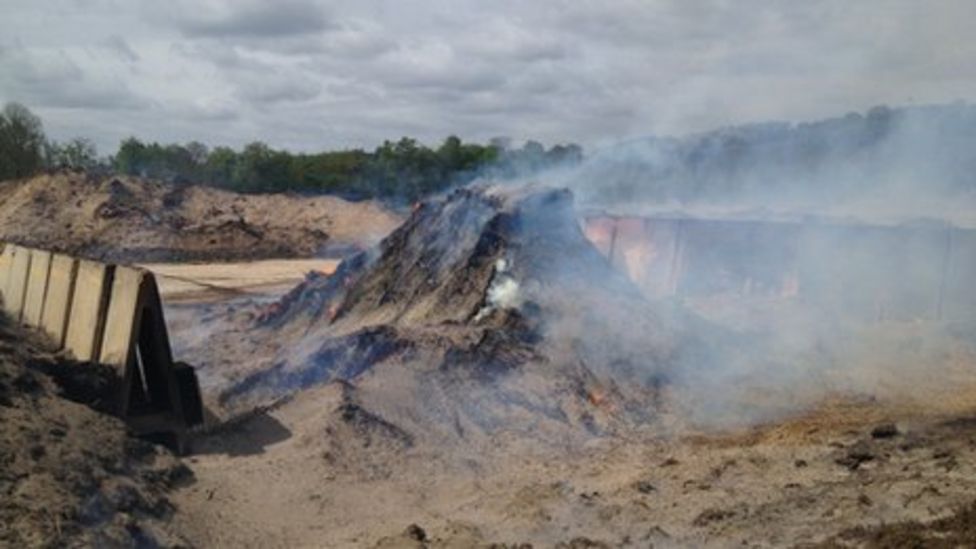 Beenham compost fire Work starts to put out sixmonthold blaze BBC News