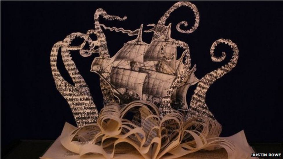 Justin Rowe book art opens British Academy Literature Week - BBC News