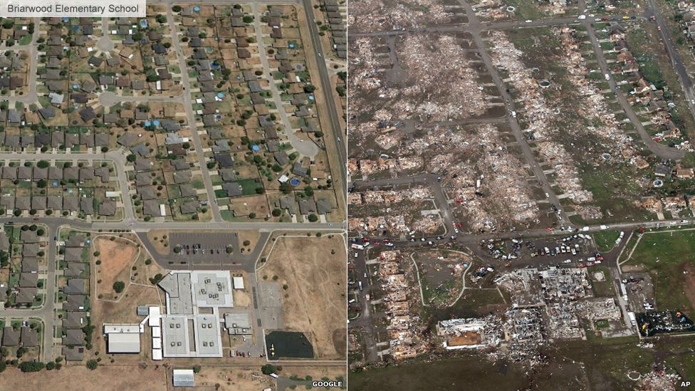 Oklahoma tornado Before and after images BBC News
