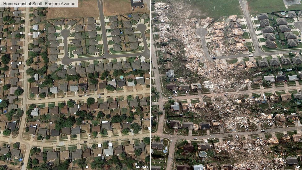 Before and after image of homes near South Eastern Avenue