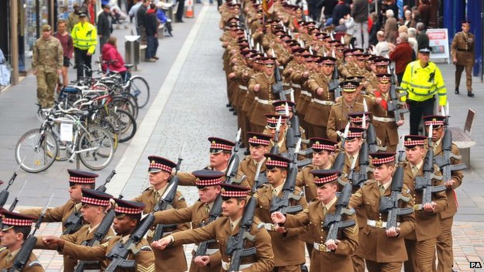 Scots Guards parade in Inverness - BBC News