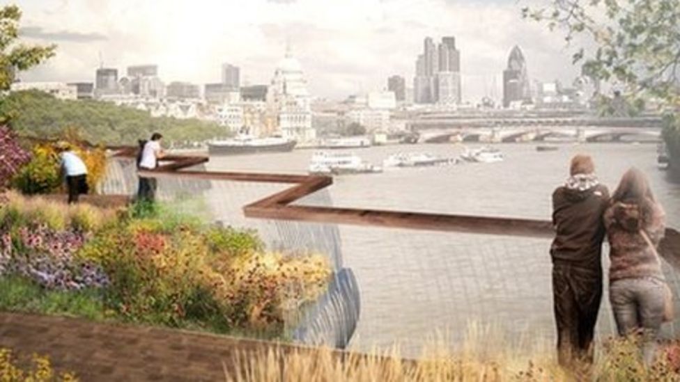 London's River Thames garden bridge backed by Westminster Council BBC