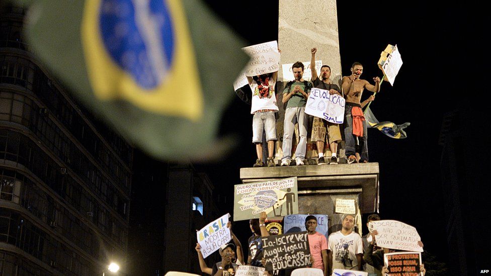 Demonstrators in Belo Horizonte on 20 June 2013
