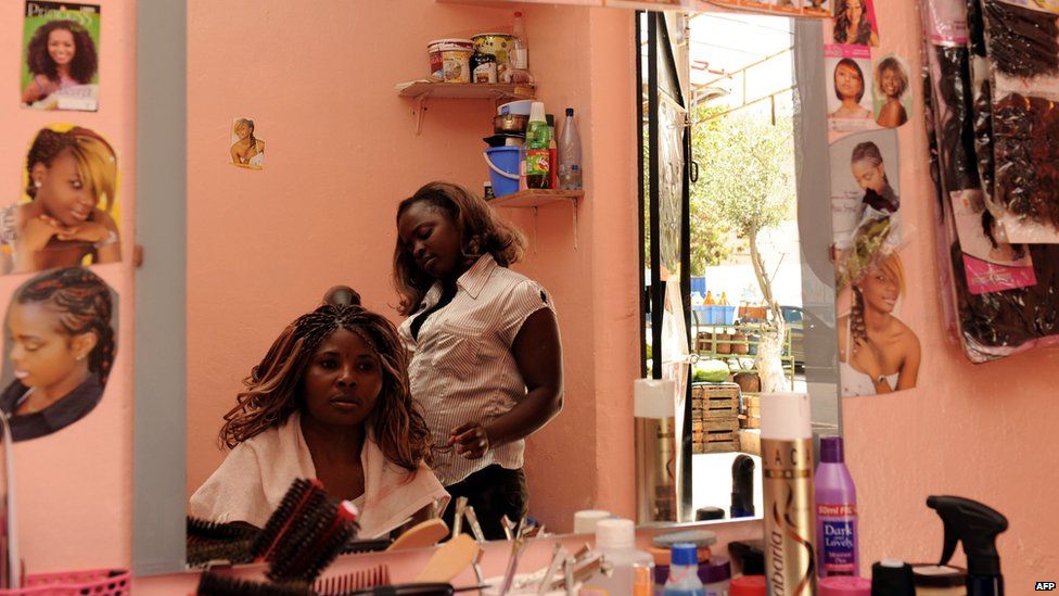 An Ivorian's hair salon in Rabat, Morocco - Tuesday 18 June 2013