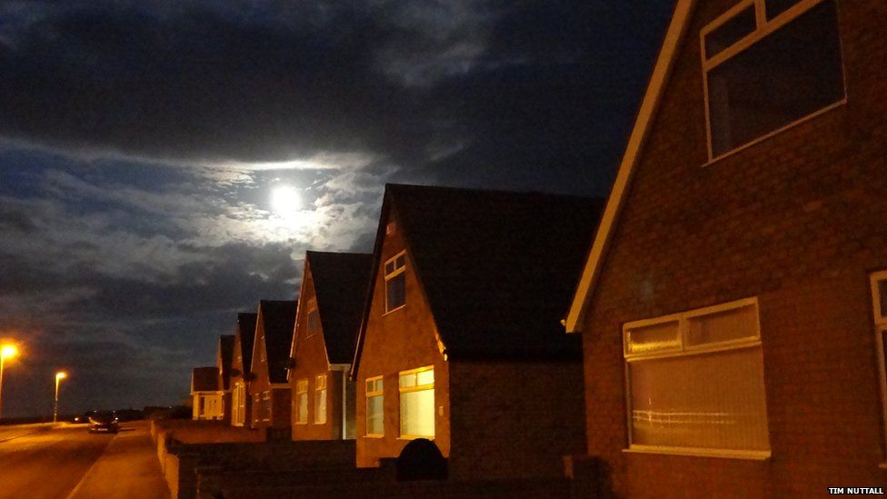 Supermoon in Withernsea, East Yorkshire