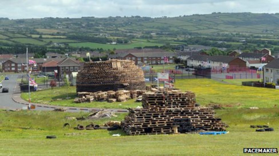 Residents' fears over huge bonfire in Ballyduff estate BBC News