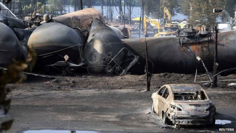 LacMegantic train blast PM Harper visits 'war zone' BBC News