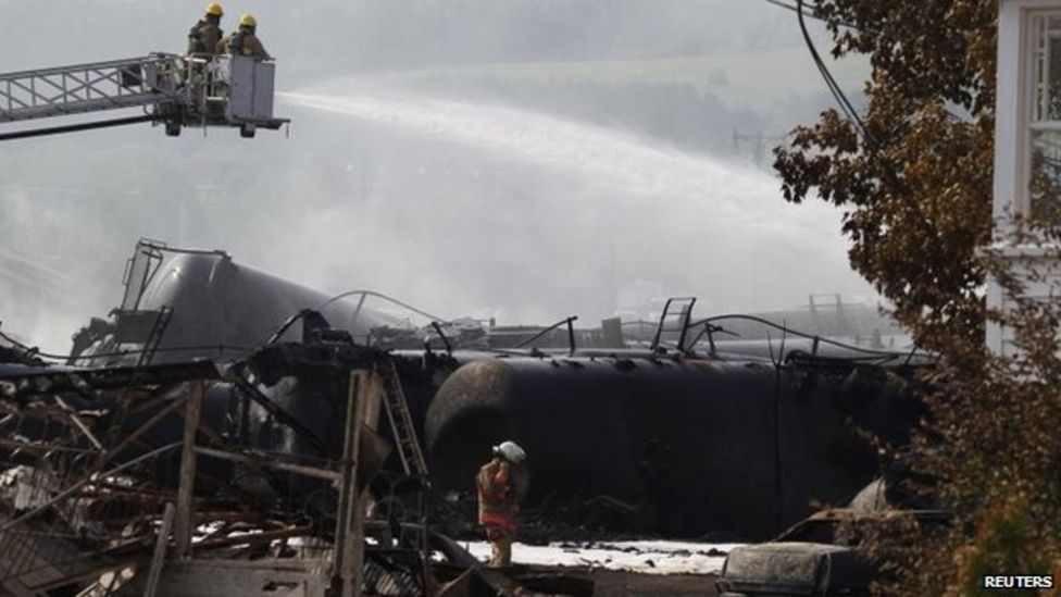 LacMegantic train blast PM Harper visits 'war zone' BBC News